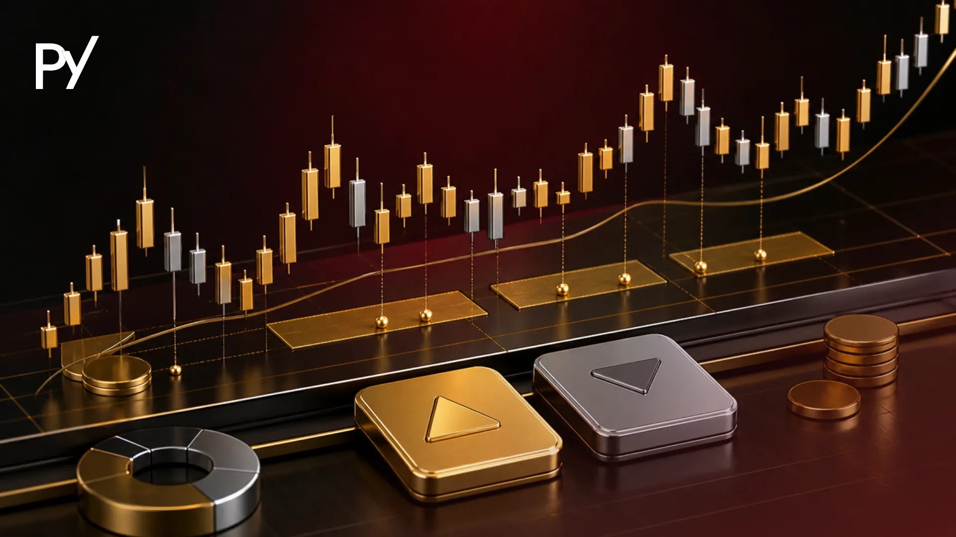 Illustration of index option trading mechanics featuring index levels, strike prices, and defined risk zones.