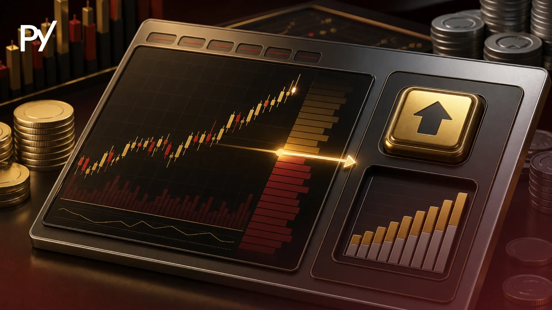 Illustration depicting instant market order execution on a price chart.