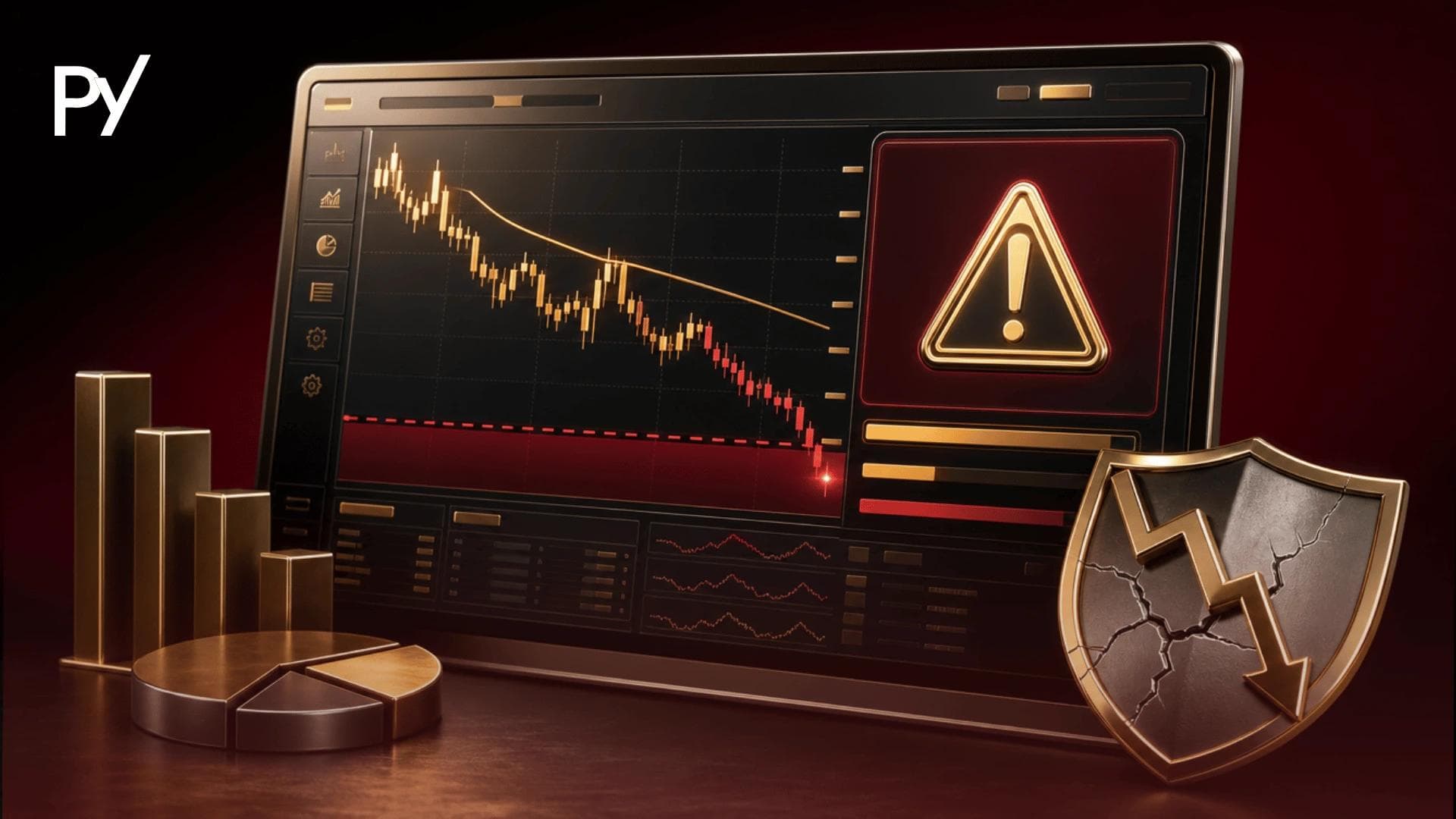 Prop firm challenge dashboard showing a daily drawdown account breach limit graph