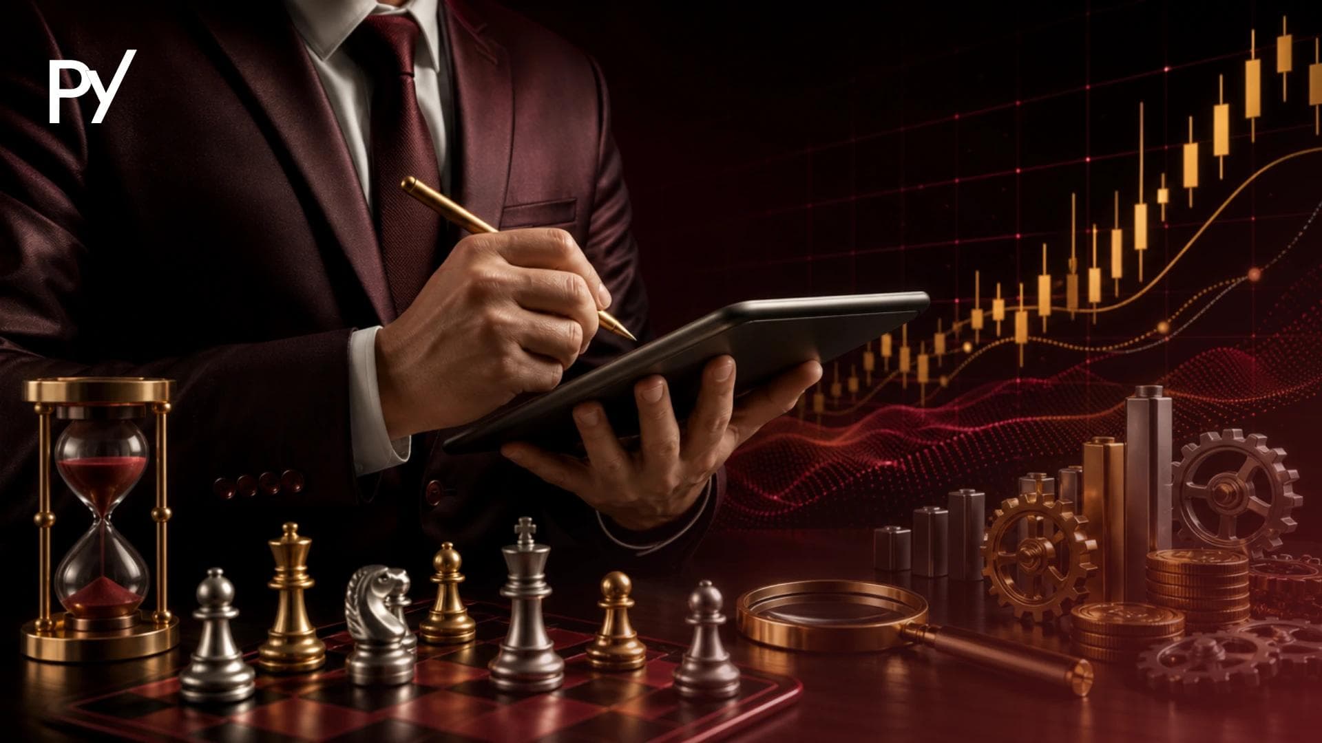 A trader backtesting his trading strategy.