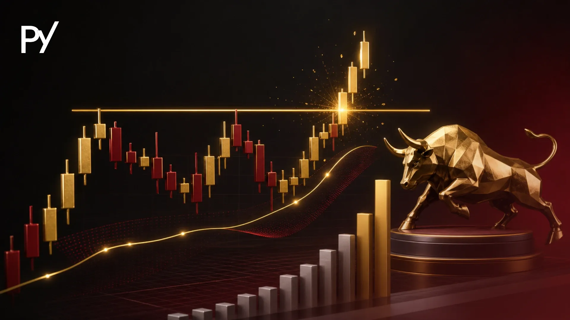 Bullish break of structure on a candlestick chart showing price breaking key swing high.