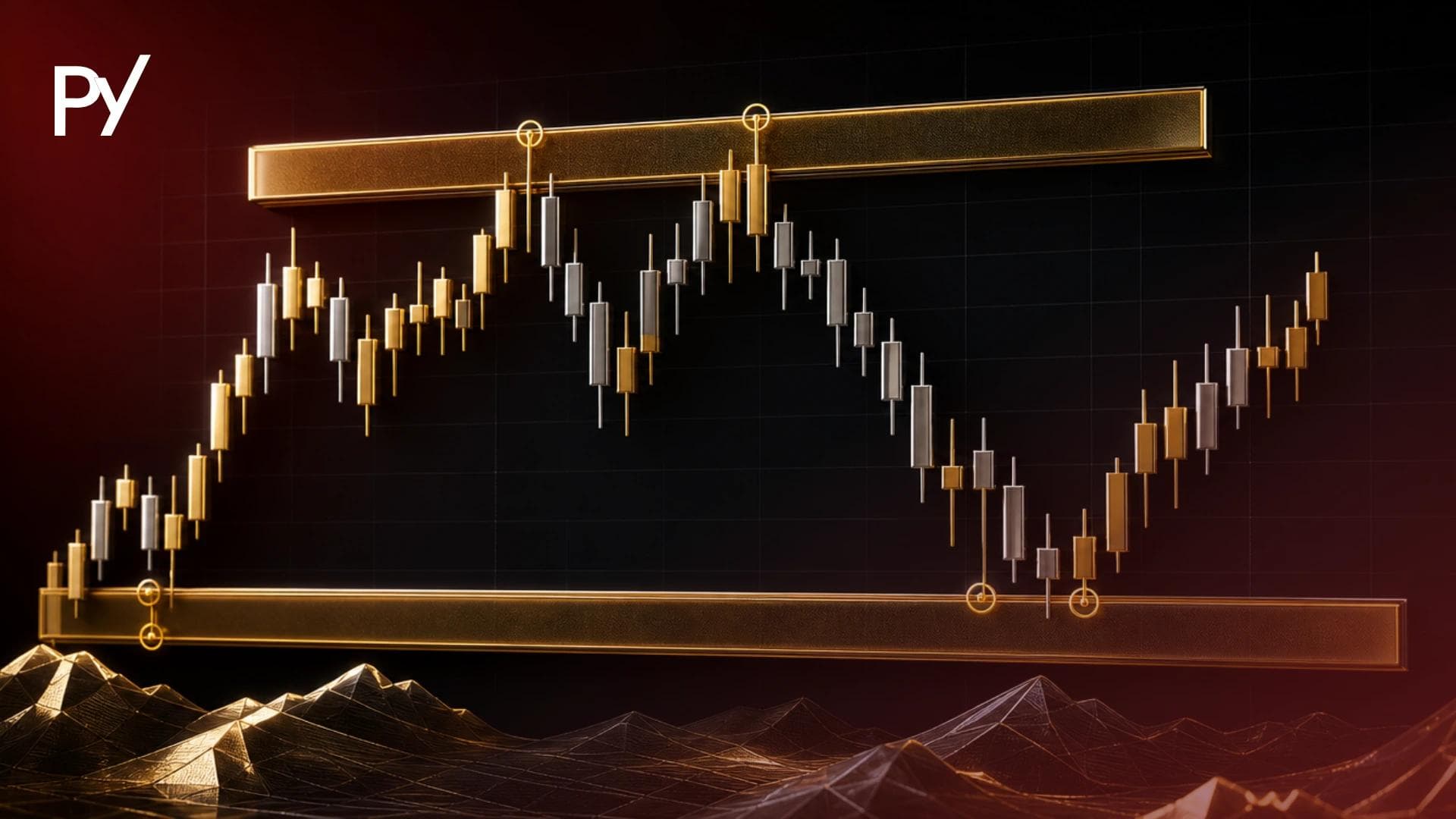 Chart showing high timeframe support and resistance zones mapped across market price action.