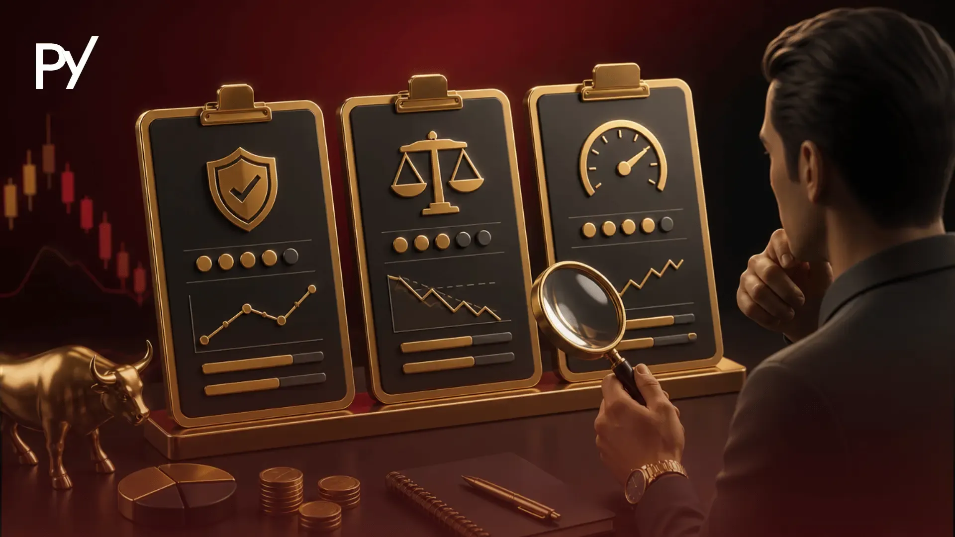 Illustration of a prop trader evaluating prop firm evaluation models and risk rules.