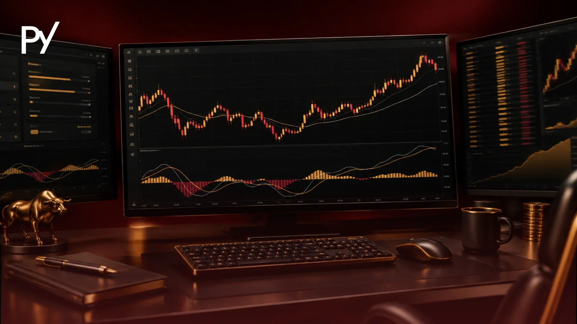 MACD settings for day trading chart on a financial trading platform