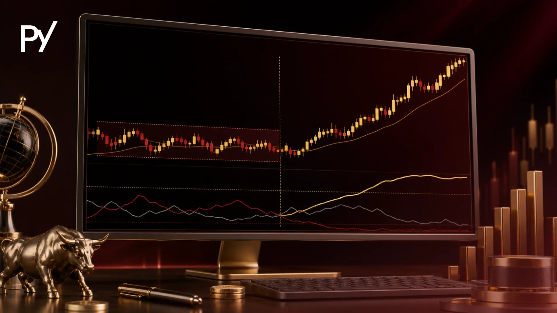 ADX indicator technical analysis chart showing trend strength and directional indicator lines.