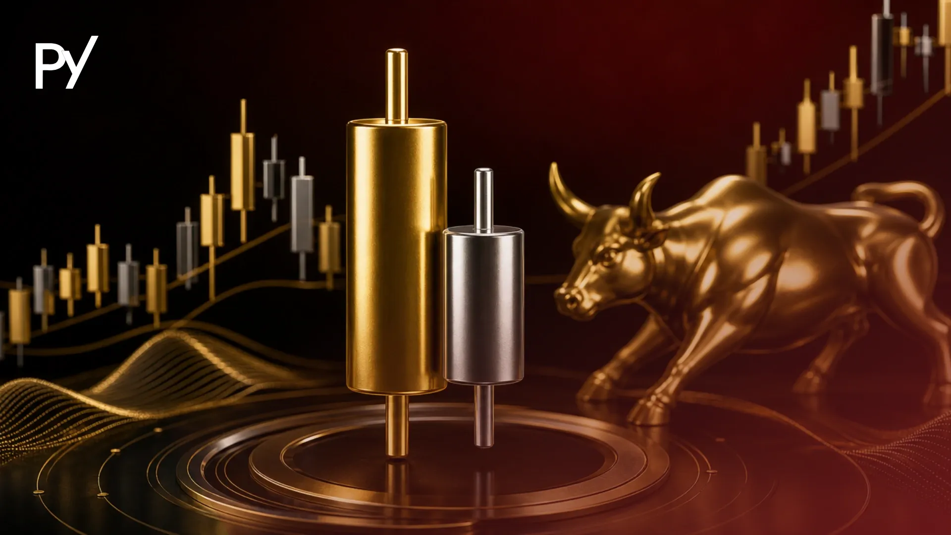 Conceptual cover illustration of an inside bar candlestick pattern representing market consolidation and volatility compression.