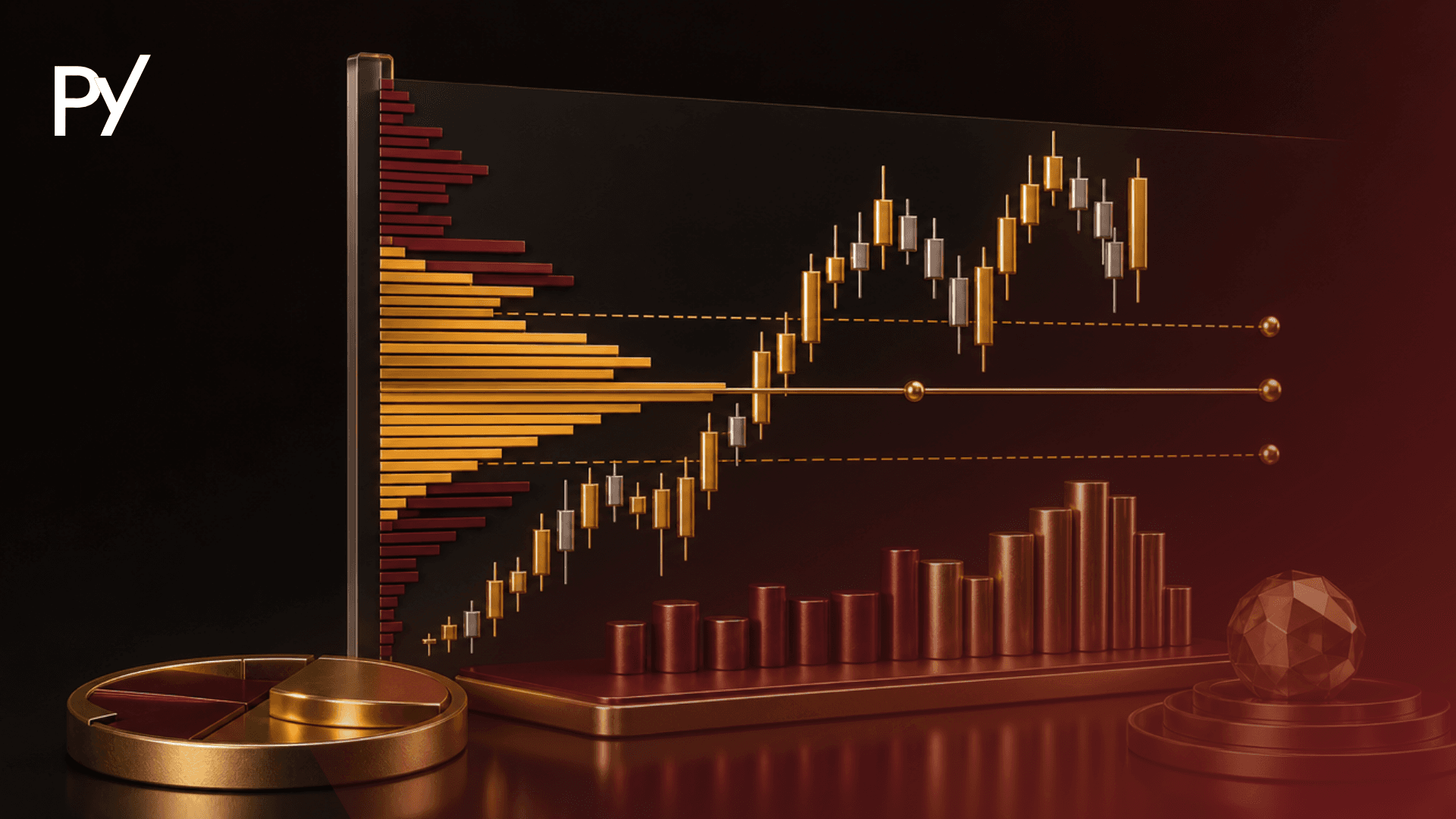 Conceptual cover illustration of Volume Profile trading, liquidity nodes, and Point of Control (POC) price levels.
